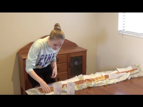 5 ft Subway Footlong Sandwich Challenge!
